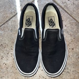 Vans Asher Black Canvas Slip On Unisex Shoes